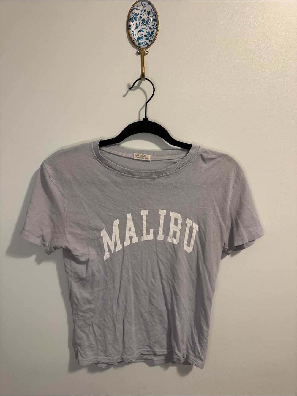 Brandy Melville Light Blue Malibu John Galt Crewneck Tee